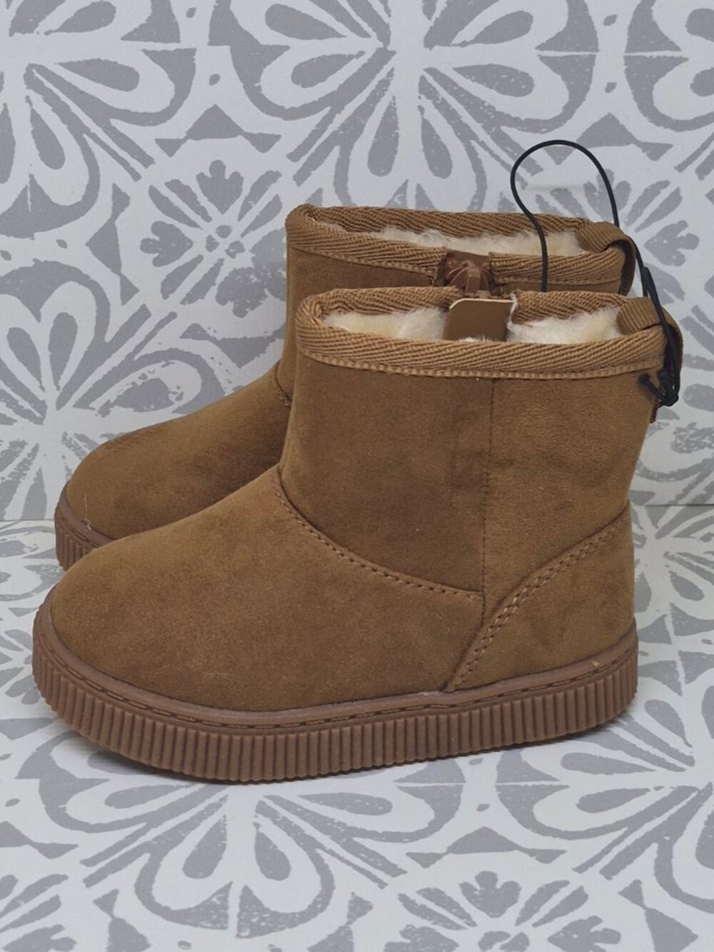 Cat & Jack Toddler Girls Arlo Zipper Shearling Style Boots Brown Size 5